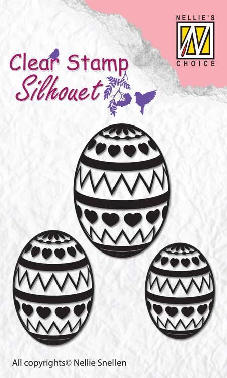 Nellie's Choice - Clear Stamp Silhouette Easter Eggs-1