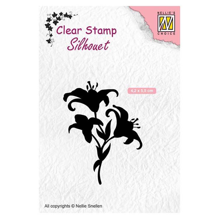 Nellie's Choice Clear Stamps Silhouette Lilies-1