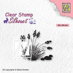 Clear Stamp Silhouette Blooming Grass 4-1