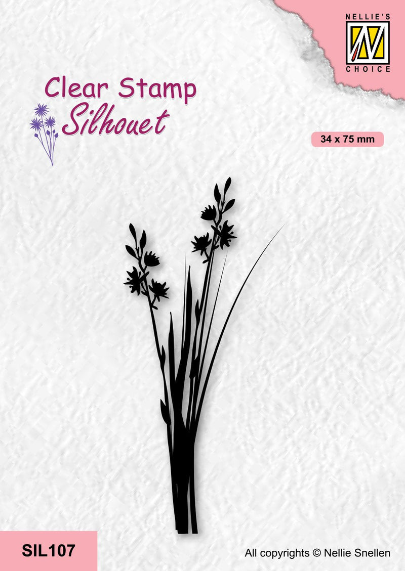 Nellie's Choice Clear Stamp Silhouette - Flowers-20-1
