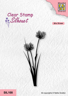 Nellie's Choice Clear Stamp Silhouette - Flowers-21-1