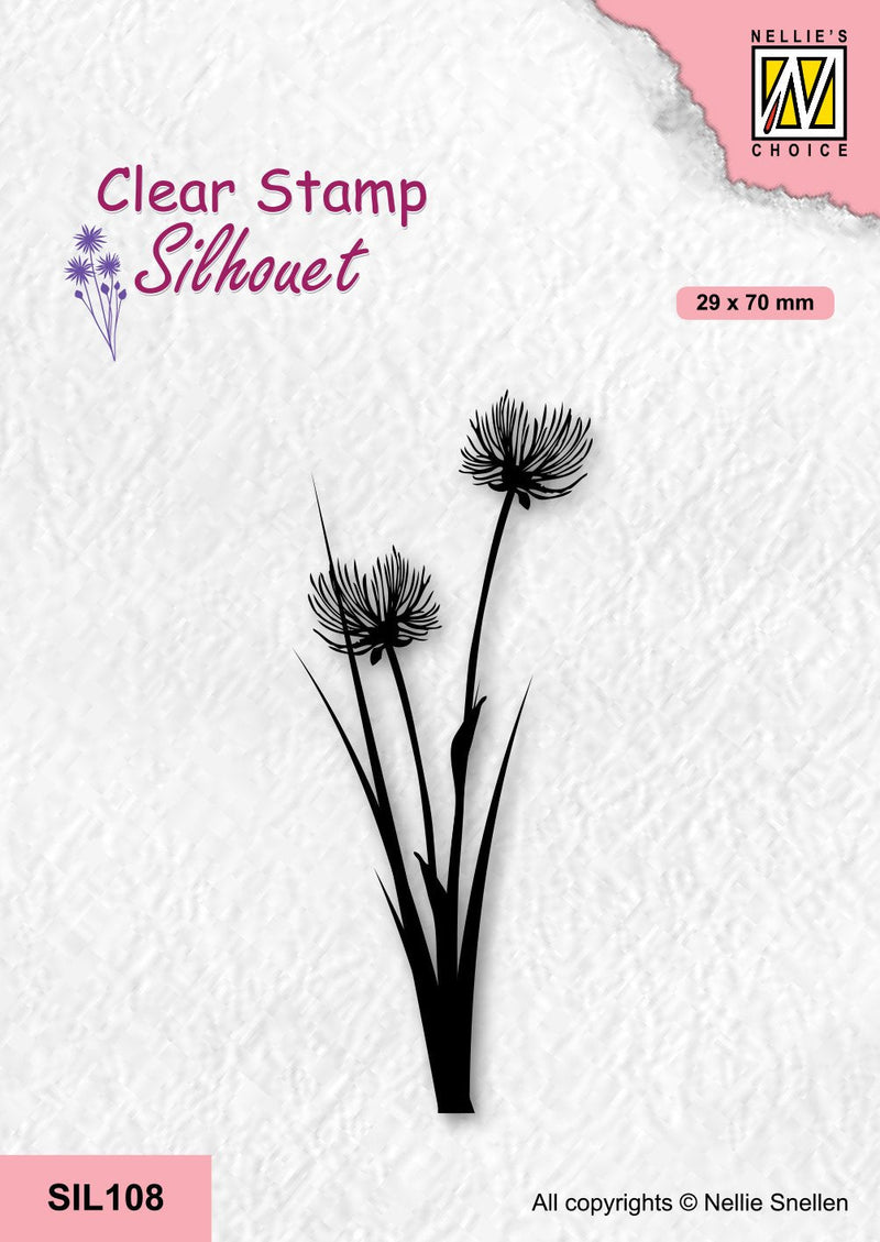 Nellie's Choice Clear Stamp Silhouette - Flowers-21-1