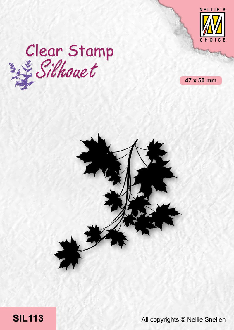 Nellie's Choice Clear Stamp Silhouette - Maple Branch-1