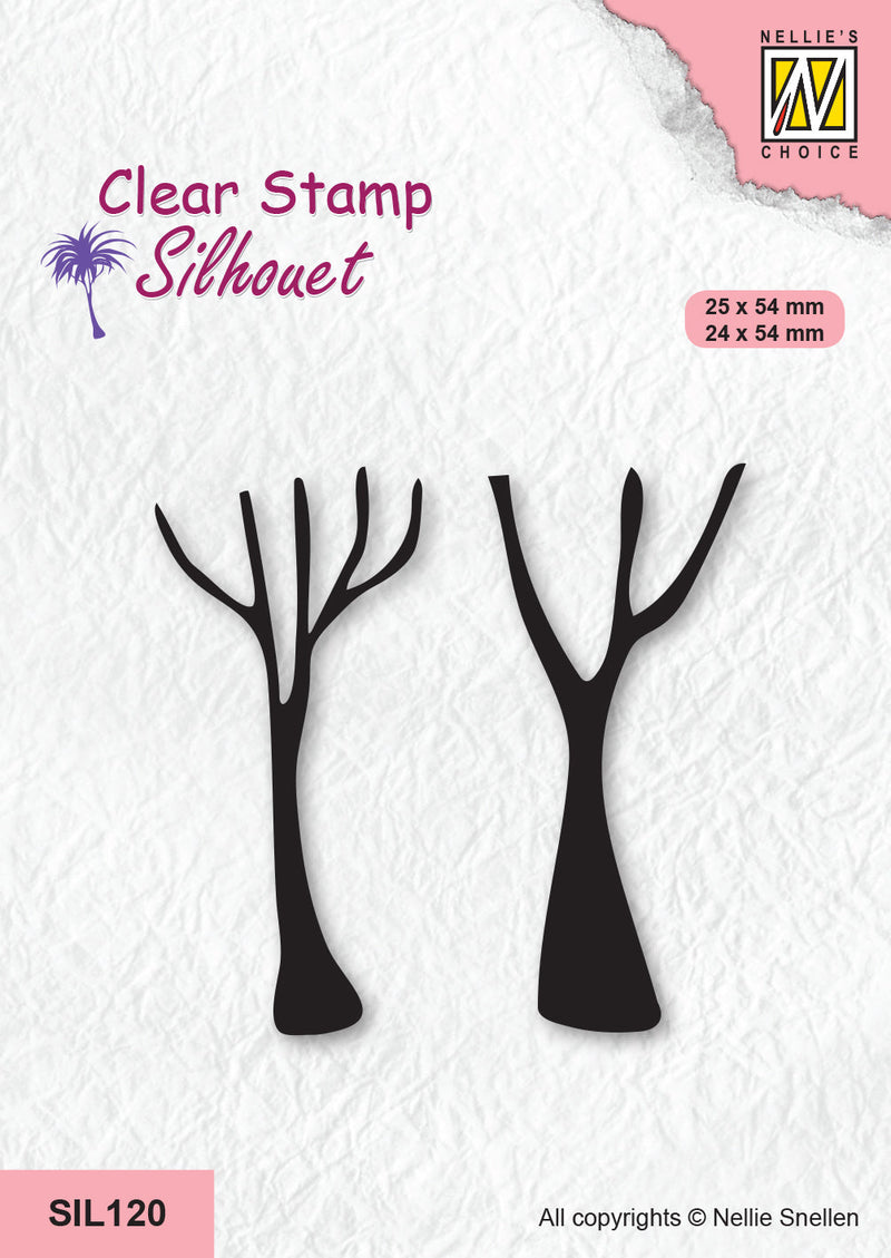 Nellie's Choice Clear Stamp Silhouette - Tree Trunks-1