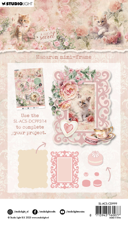 SL Cutting Die Macaron Mini-Frame A Cat's Secret 7 Pieces-2