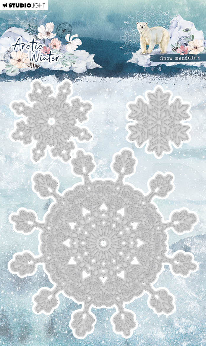 Troqueles de corte SL Mandalas de nieve Invierno ártico 105x144x1mm 3 piezas n.º 762-1