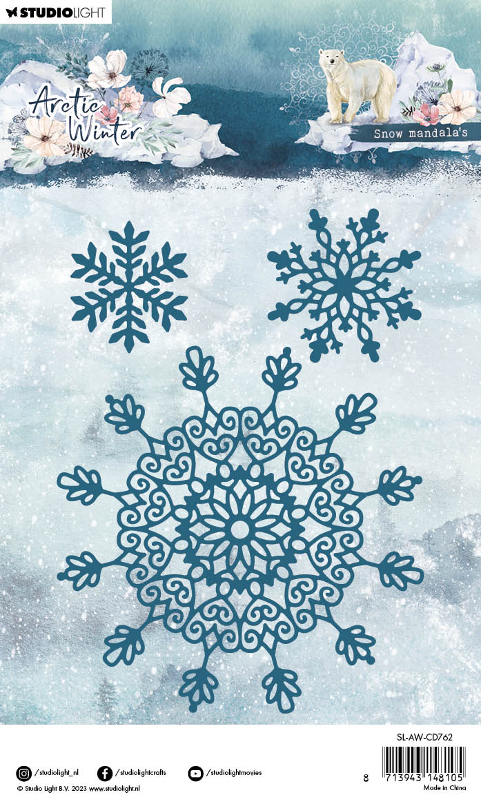 Troqueles de corte SL Mandalas de nieve Invierno ártico 105x144x1mm 3 piezas n.º 762-4