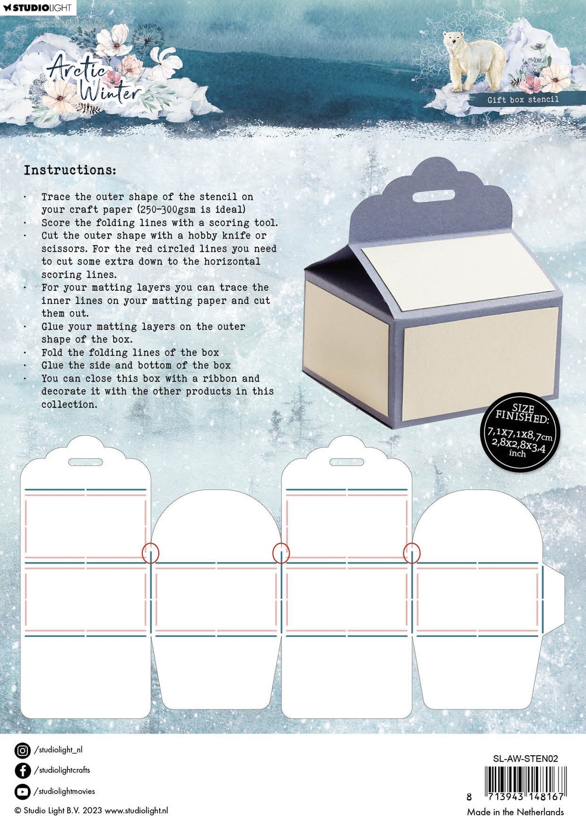 SL Stencils Giftbox Artic Winter 155x297x1mm 1 PC nr.02-4