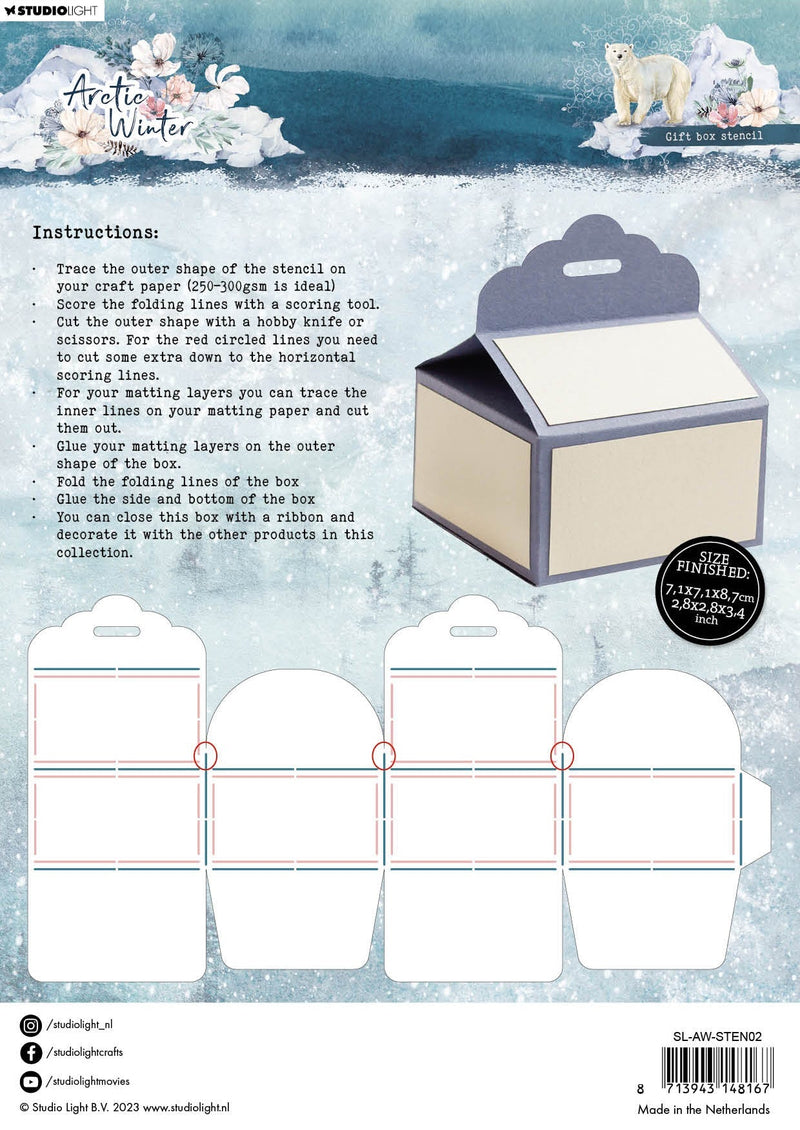 SL Stencils Giftbox Artic Winter 155x297x1mm 1 PC nr.02-4