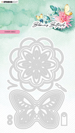 SL Cutting Die Shaker Labels Blooming Butterfly 93x143x1mm 11 PC nr.482-1