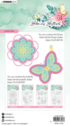 SL Cutting Die Shaker Labels Blooming Butterfly 93x143x1mm 11 PC nr.482-4