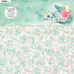 SL Vellum Set Background Patterns Blooming Butterfly 203x203x3mm 6 SH nr.03-1