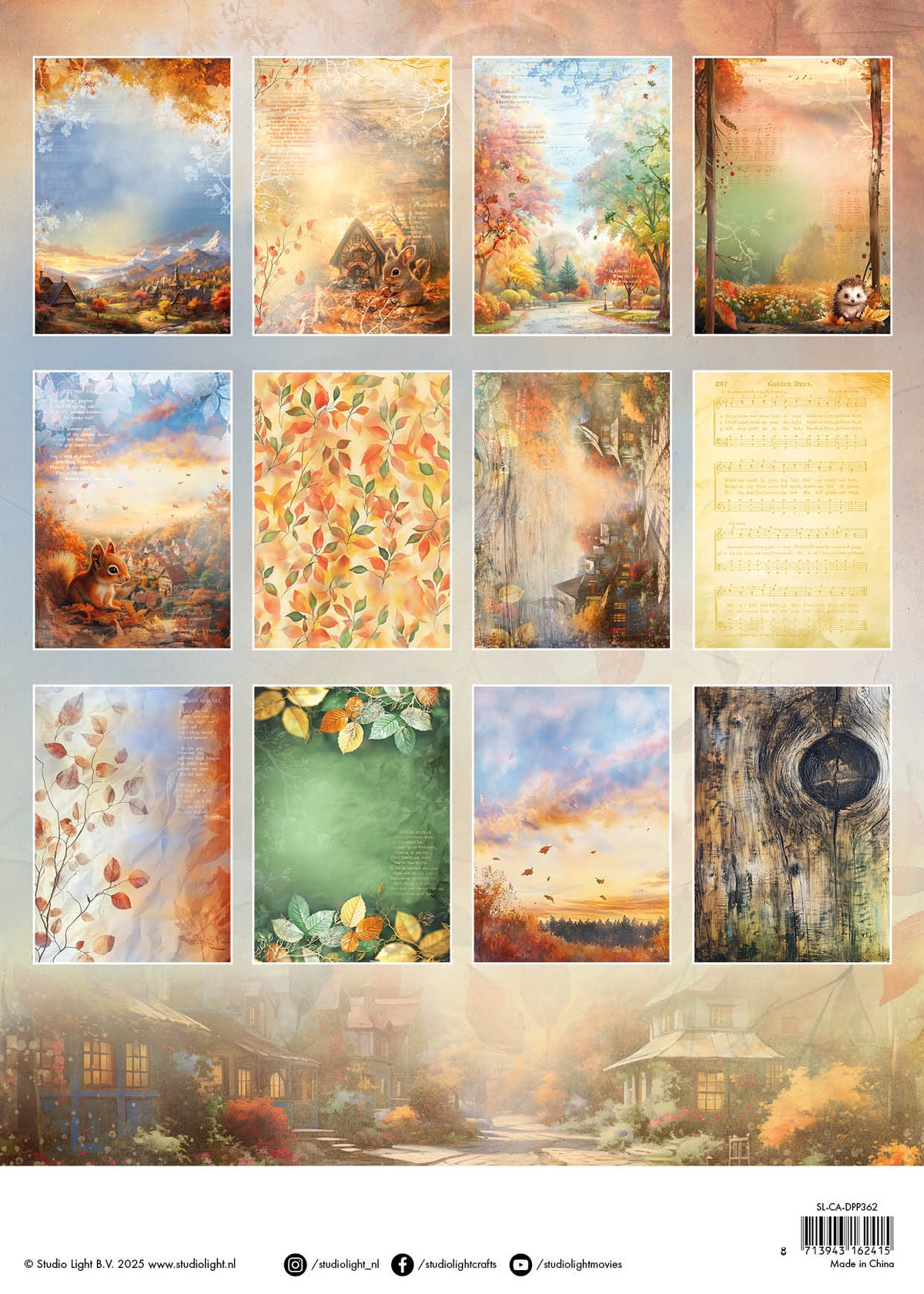 Bloc de papiers design SL - Charming Autumn - 36 feuilles-2