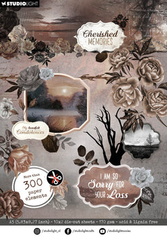 SL Die-Cut Paper Pad Paper Elements Cherished Memories 20 SH-1