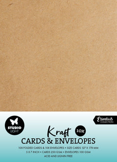 SL Cards & Envelopes Kraft 5x7 Inch Consumables 20 PC-1