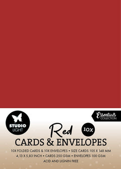 SL Cards & Envelopes Christmas Red Consumables 20 Pieces-1