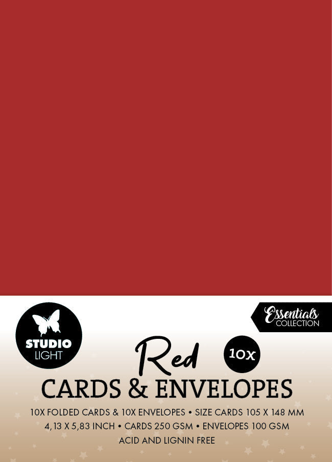 SL Cards & Envelopes Christmas Red Consumables 20 Pieces-1