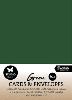 Tarjetas y sobres navideños SL, consumibles verdes, 20 piezas-1