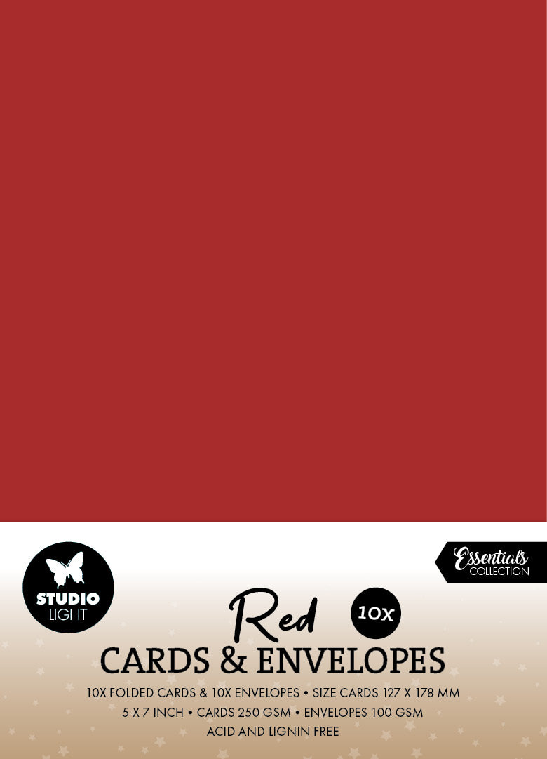 SL Cards & Envelopes Christmas Red Consumables 20 Pieces-1