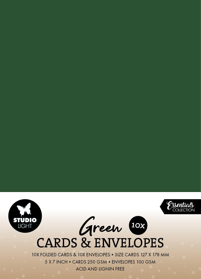 SL Cards & Envelopes Christmas Green Consumables 20 Pieces-1