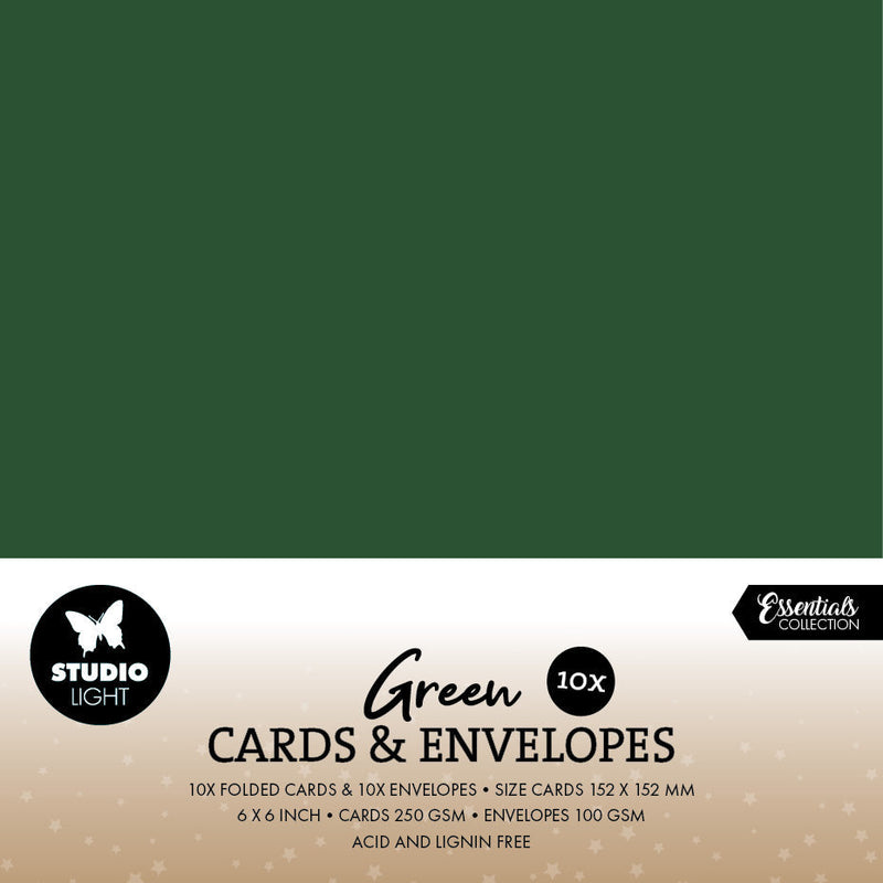 SL Cards & Envelopes Christmas Green Consumables 20 Pieces-1