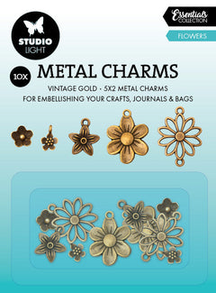 SL Metal Charms Flowers Consumables 10 PC-1
