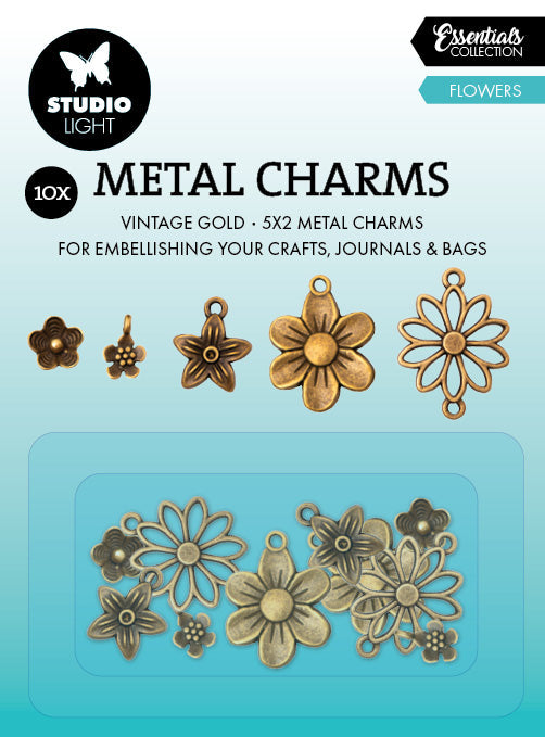 SL Metal Charms Flowers Consumables 10 PC-1