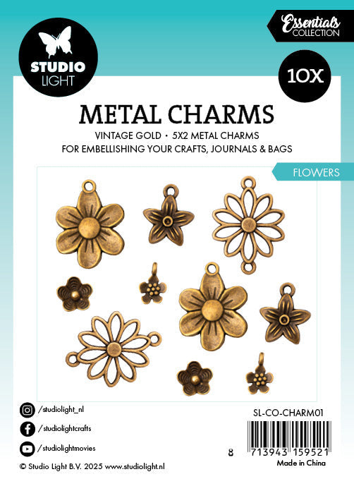 SL Metal Charms Flowers Consumables 10 PC-2