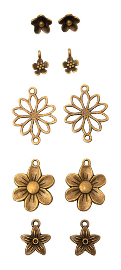 SL Metal Charms Flowers Consumables 10 PC-3