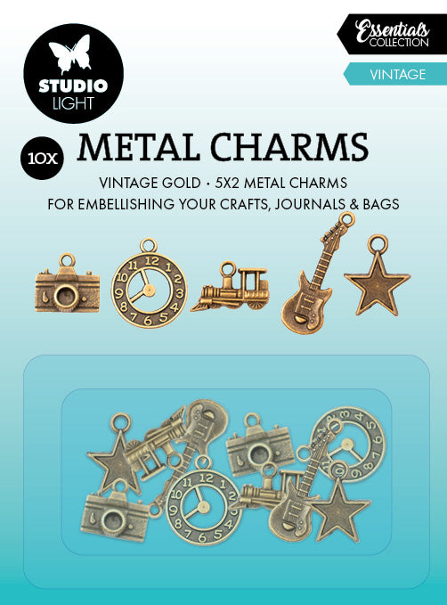 SL Metal Charms Vintage Consumables 10 PC-1
