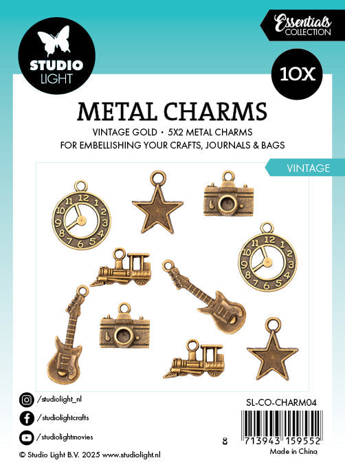 SL Metal Charms Vintage Consumables 10 PC-2
