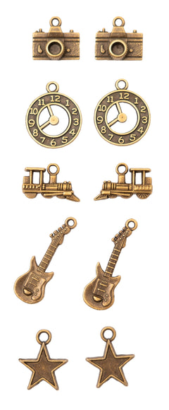 SL Metal Charms Vintage Consumables 10 PC-3