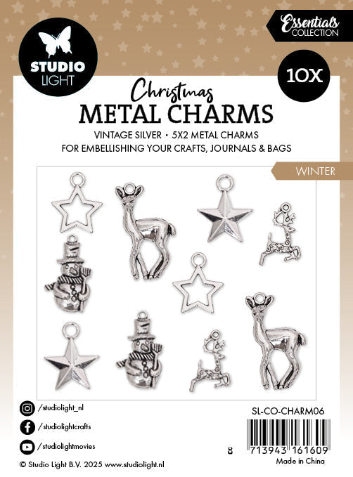 Breloques métalliques SL - Éléments d'hiver essentiels - 10 pièces-2