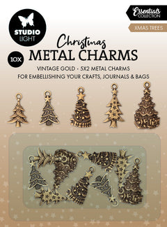 Breloques en métal SL Arbres de Noël Essentiels 10 pièces-1