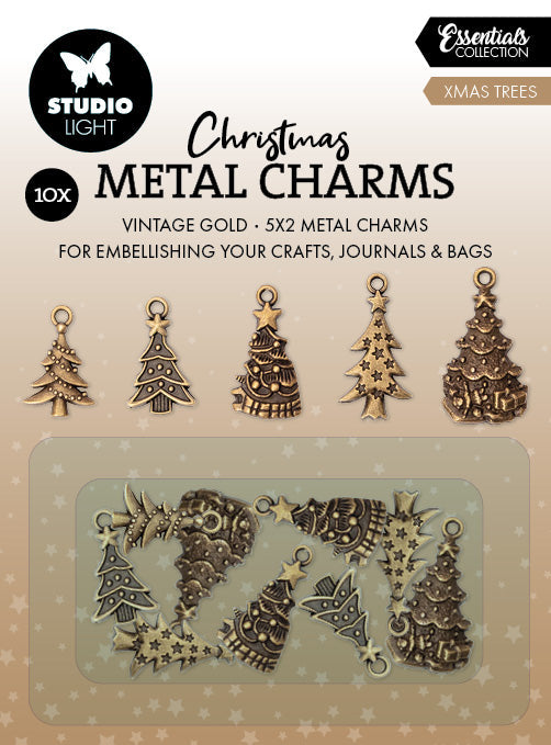 Breloques en métal SL Arbres de Noël Essentiels 10 pièces-1