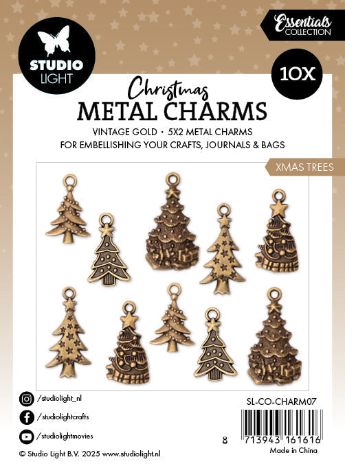 Breloques en métal SL Arbres de Noël Essentiels 10 pièces-2