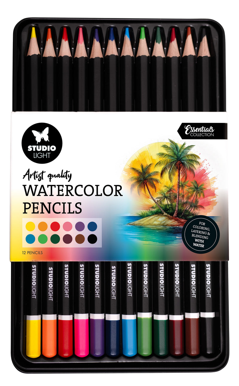 SL Pencils 12 Watercolor Pencils Essentials 12 Pieces-1