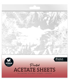 SL Acetate Sheet Snowy Town, Pine & Verses Essentials 6 SH-1