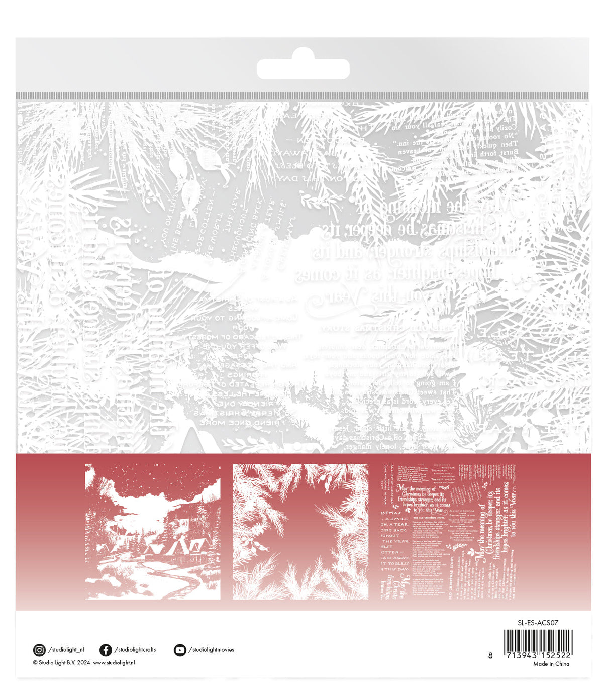 SL Acetate Sheet Snowy Town, Pine & Verses Essentials 6 SH-2
