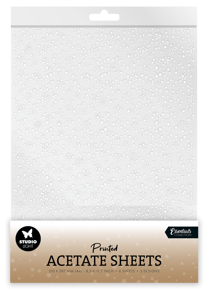 SL Acetate Sheet Snowflakes White Essentials 6 Sheets-1