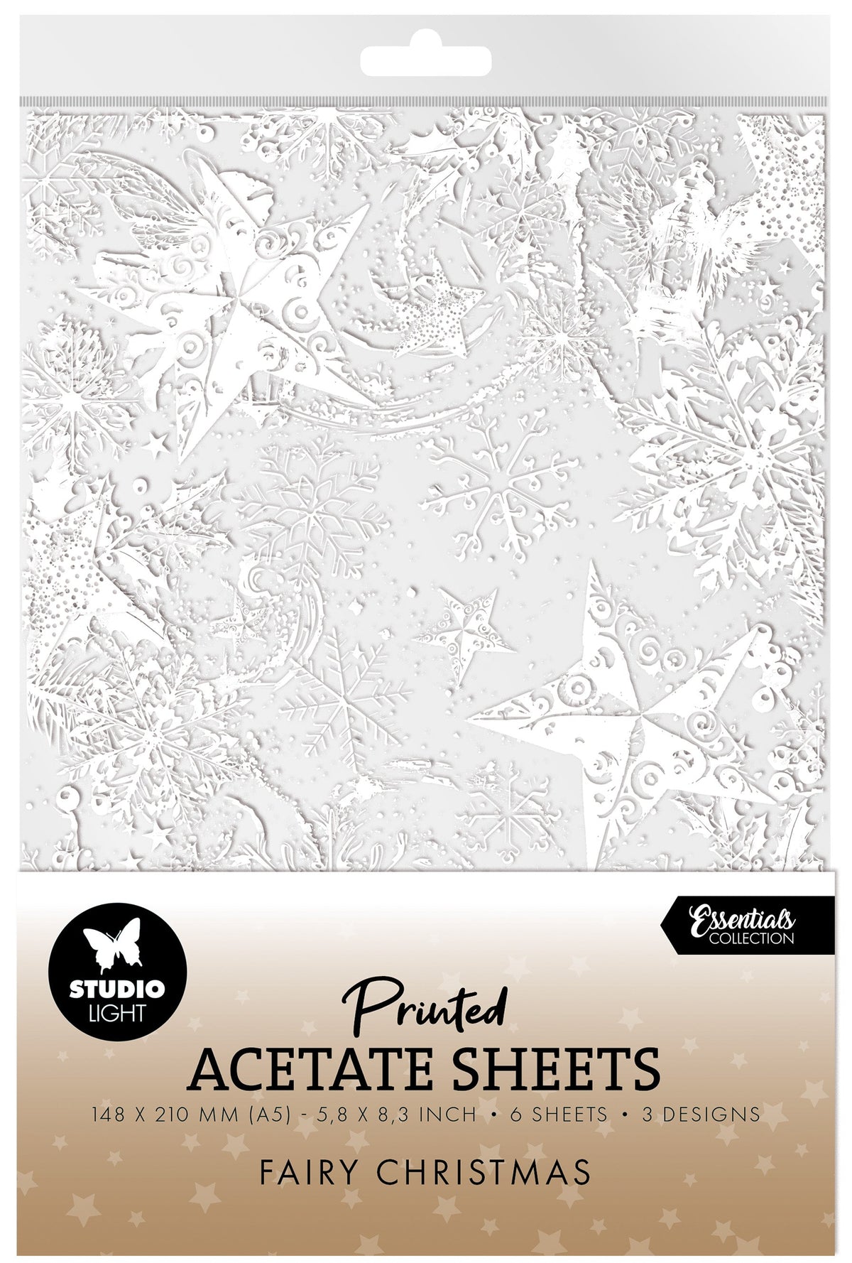 SL Acetate Sheets Snow, Fairies & Stars Essentials 6 Sheets-1