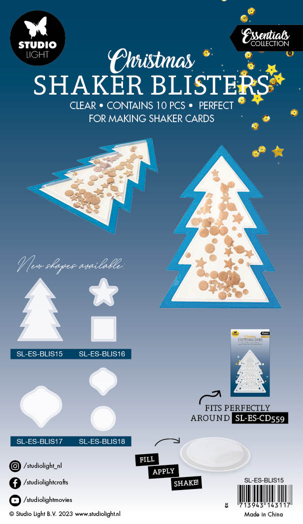 SL Shaker Blisters Christmas Tree Essentials  81.5x113x11mm 10 PC nr.15-5