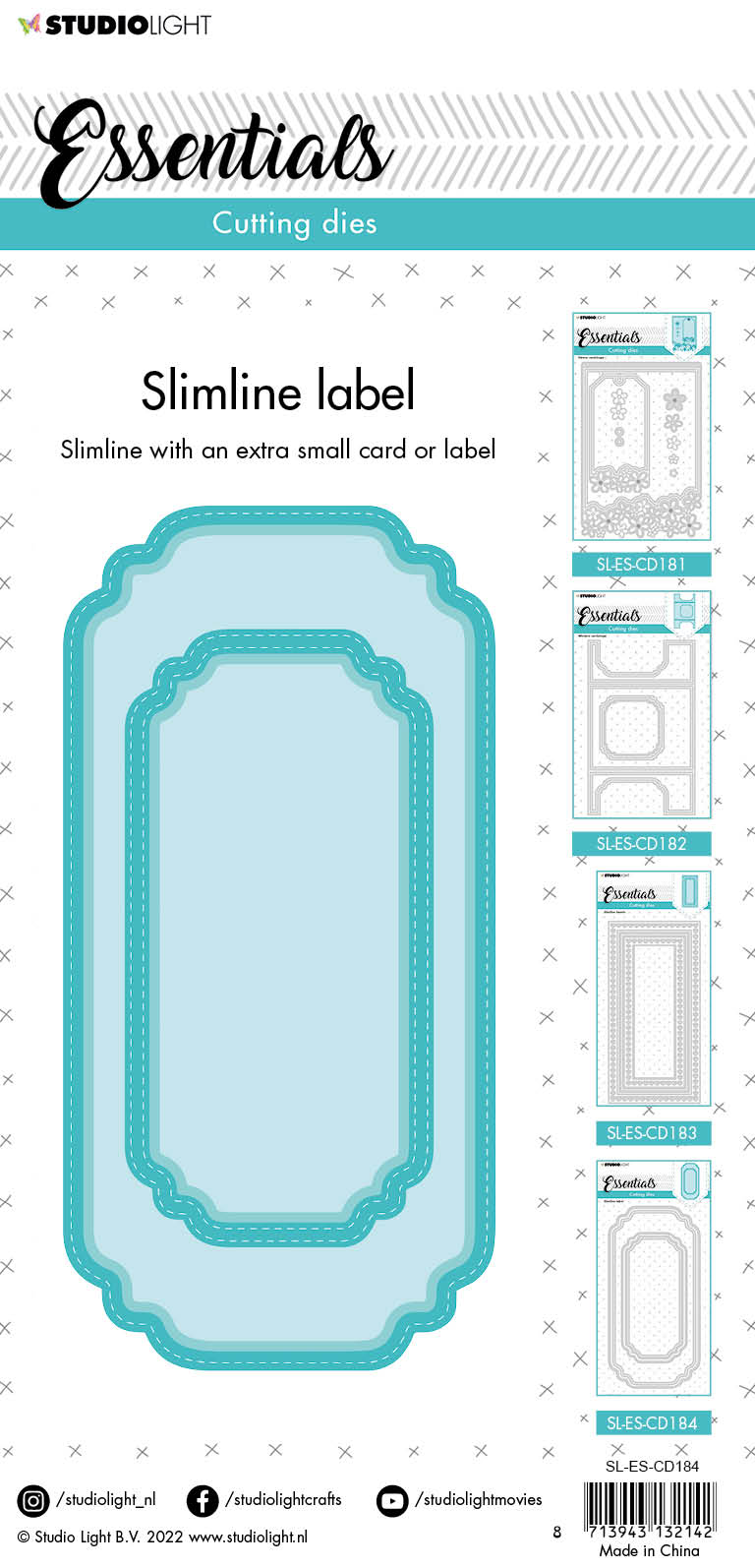 SL Cutting Die Slimline Label Essentials 105x210x1mm 1 PC nr.184-6
