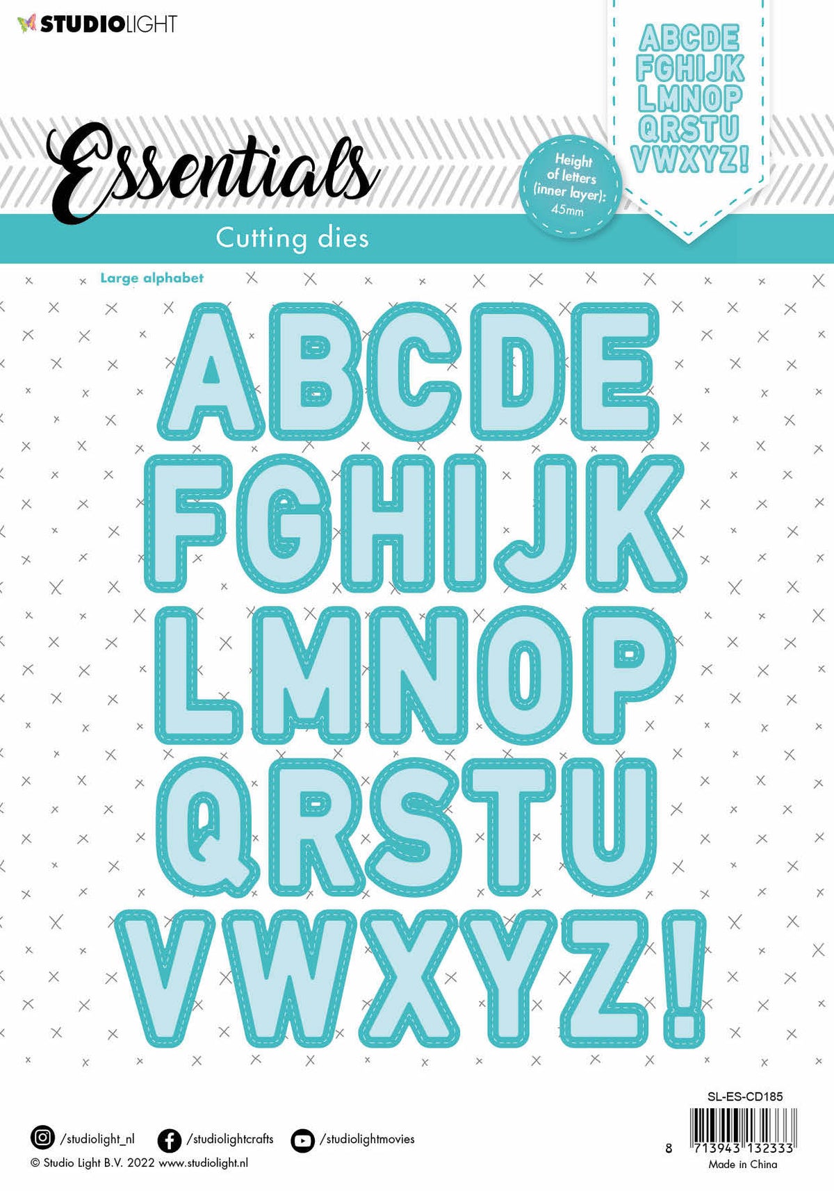 SL Cutting Die Large Alphabet Essentials 210x297x1mm 54 PC nr.185-5