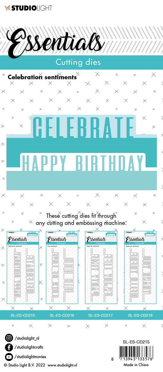SL Cutting Die Celebration Sentiments Essentials 58x152x1mm 4 PC nr.215-3