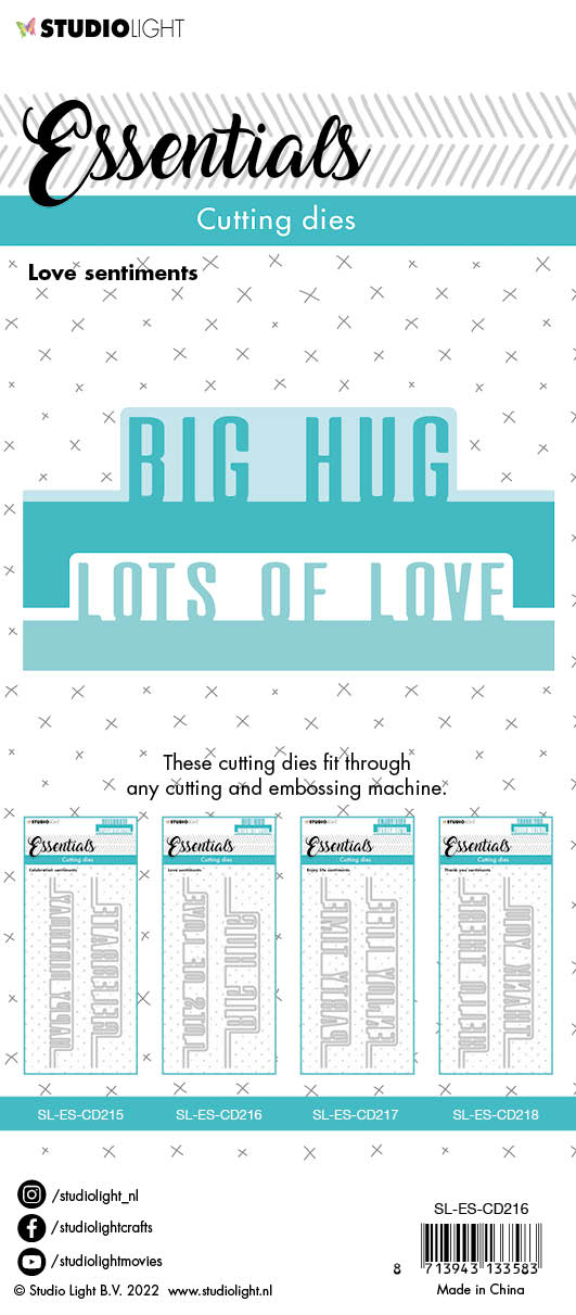 SL Cutting Die Love Sentiments Essentials 62x152x1mm 4 PC nr.216-3