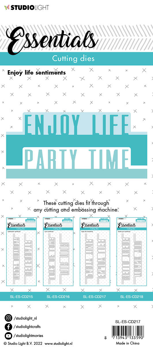SL Cutting Die Enjoy Life Sentiments Essentials 62x152x1mm 4 PC nr.217-3