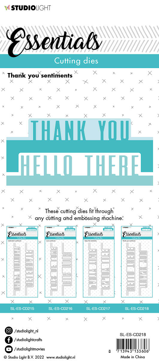 SL Cutting Die Thank You Sentiments Essentials 60x152x1mm 4 PC nr.218-3