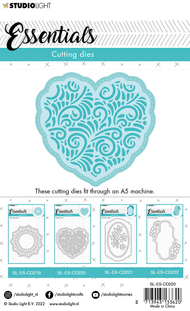 SL Cutting Die Romantic Heart Essentials 102x97x1mm 3 PC nr.220-3