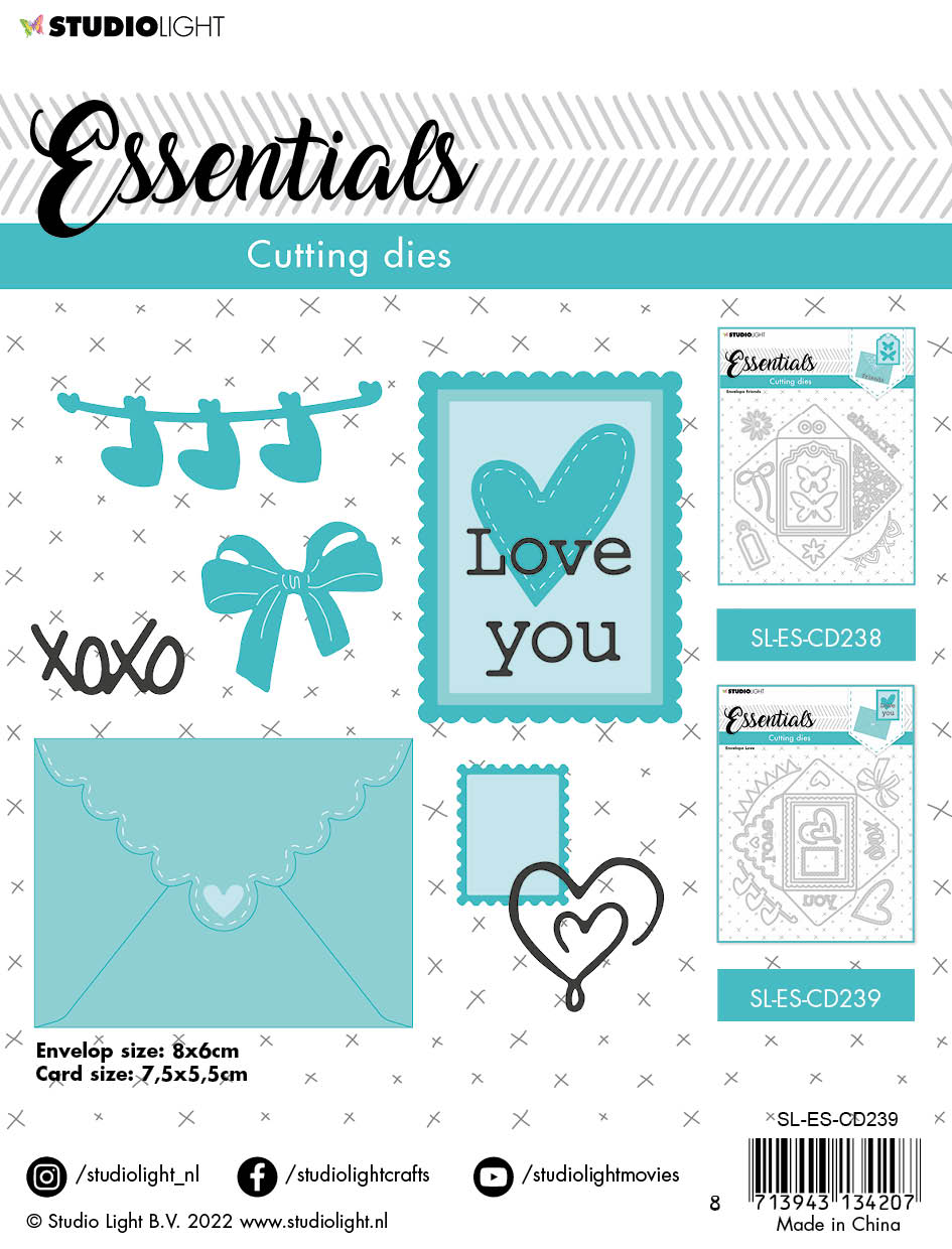 SL Cutting Die Envelope Love Essentials 140x140x1mm 14 PC nr.239-2